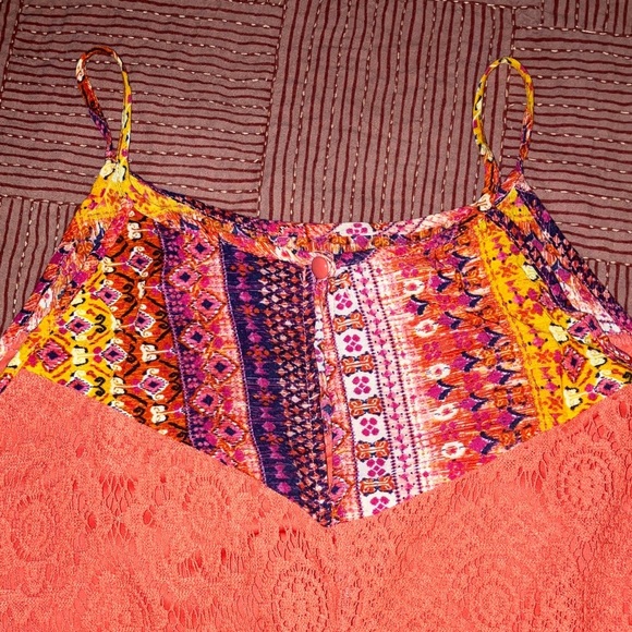 Maurices women’s large Orange crochet Patterned A-Line Skirt - Picture 14 of 16